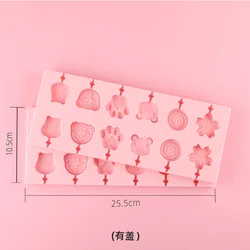 Wholesale Kitchen Items Baking Tools Dinosaur Flower Animals Shapes Hard Candy Chocolate Mould 12 Holes Silicon Lollipop Molds