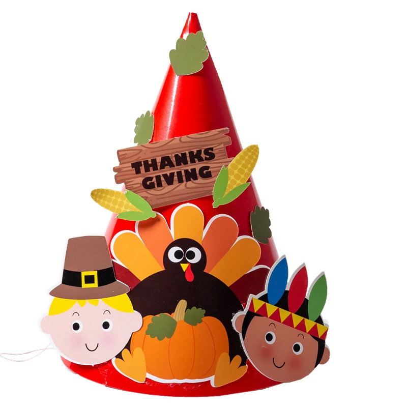 Thanksgiving hat handmade DIY making turkey hat Thanksgiving dress up performance activity supplies decoration homemade material