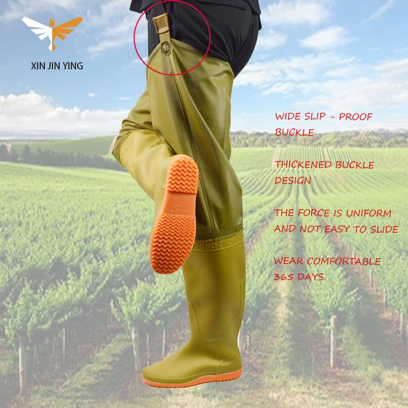 2022 yellow Hip Waders  Waterproof Hip Boots for Men and Women PVC/Nylon Fishing Hunting Bootfoot with Cleated Outsole  wader