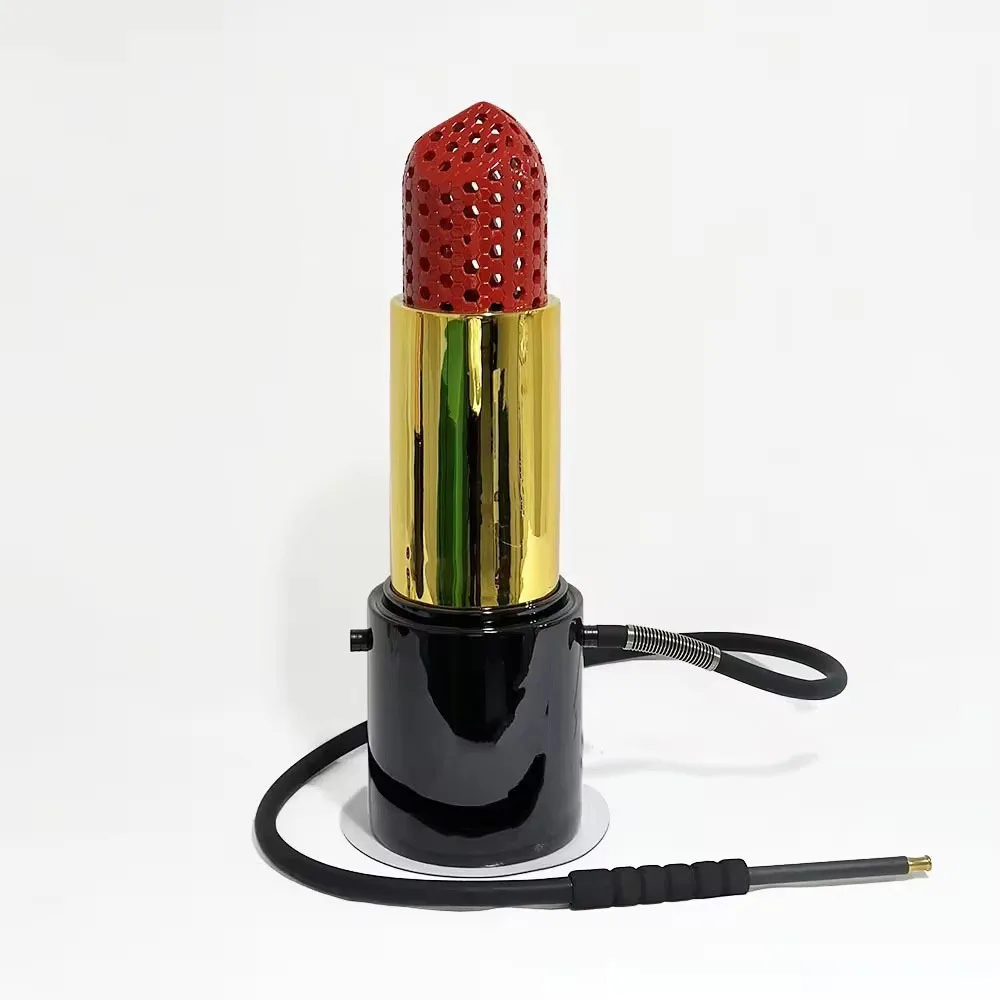 Wholesale Unique Premium Lipstick Hookah Set Rose Gold Red Hookah Shisha Complete Big Luxury Hookah