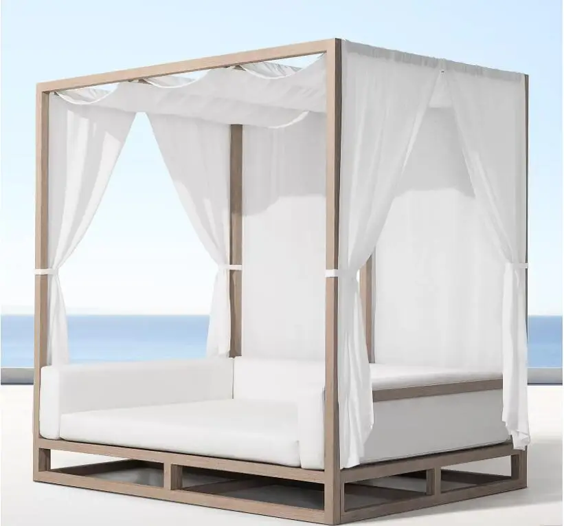 Garden sets sunbed chaise restaurant furniture teak outdoor canopy daybed