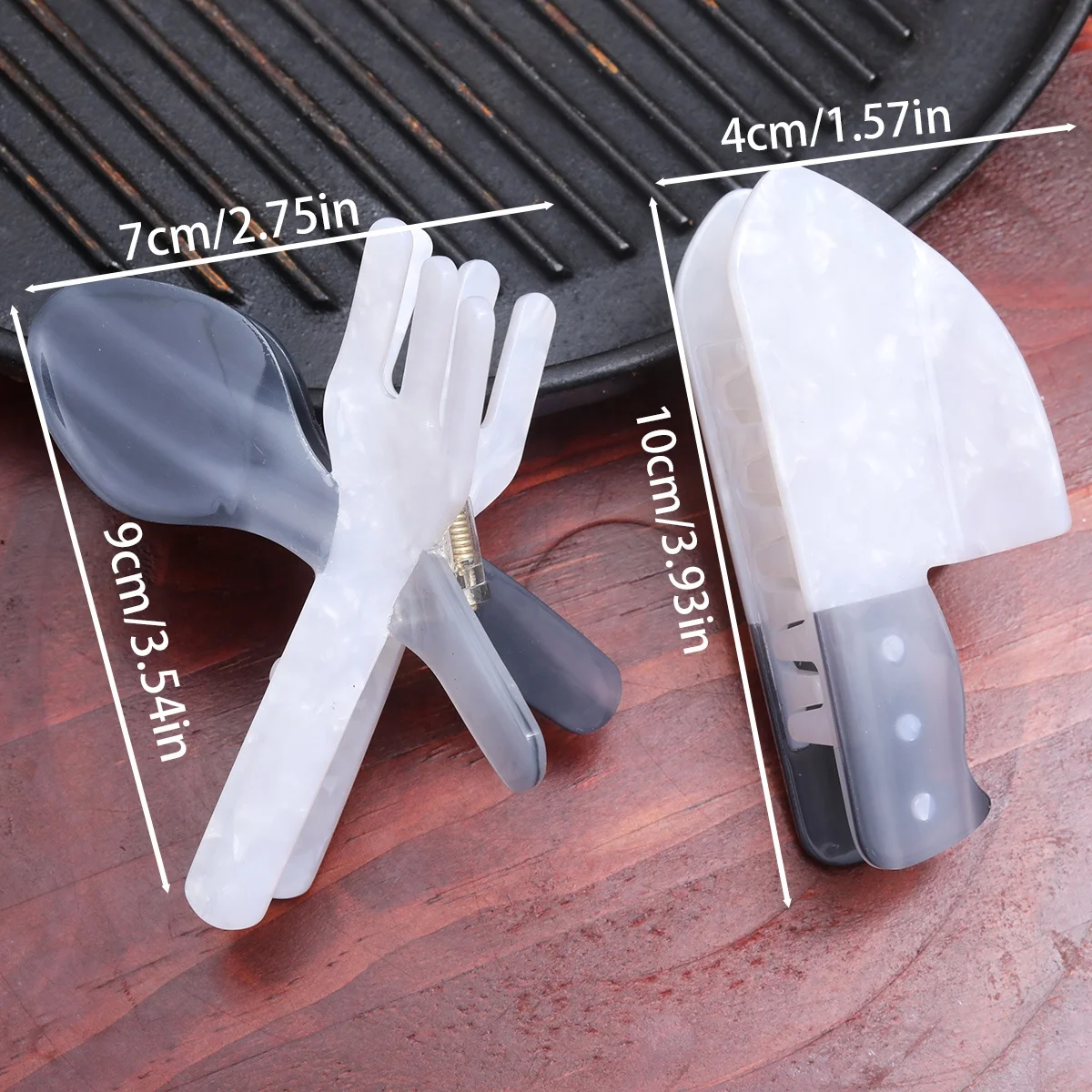 personalized acetate customize hair claw spoon and knife plastic high quality hair claws