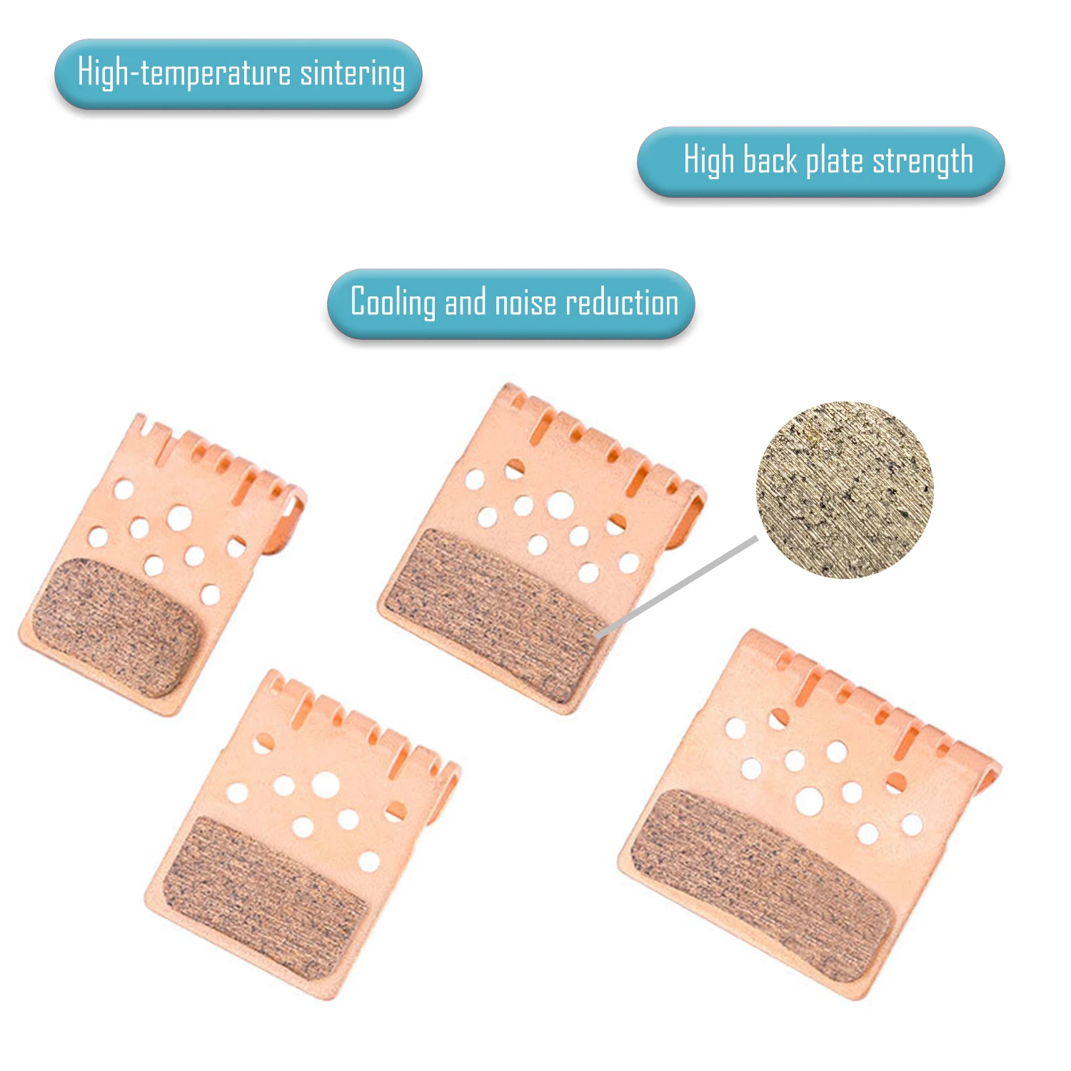 Heat Dissipation Hydraulic Sintered Disc Brake Pads Cooling Fin MTB Brake Pad for Shimano Mountain Bike NUTT