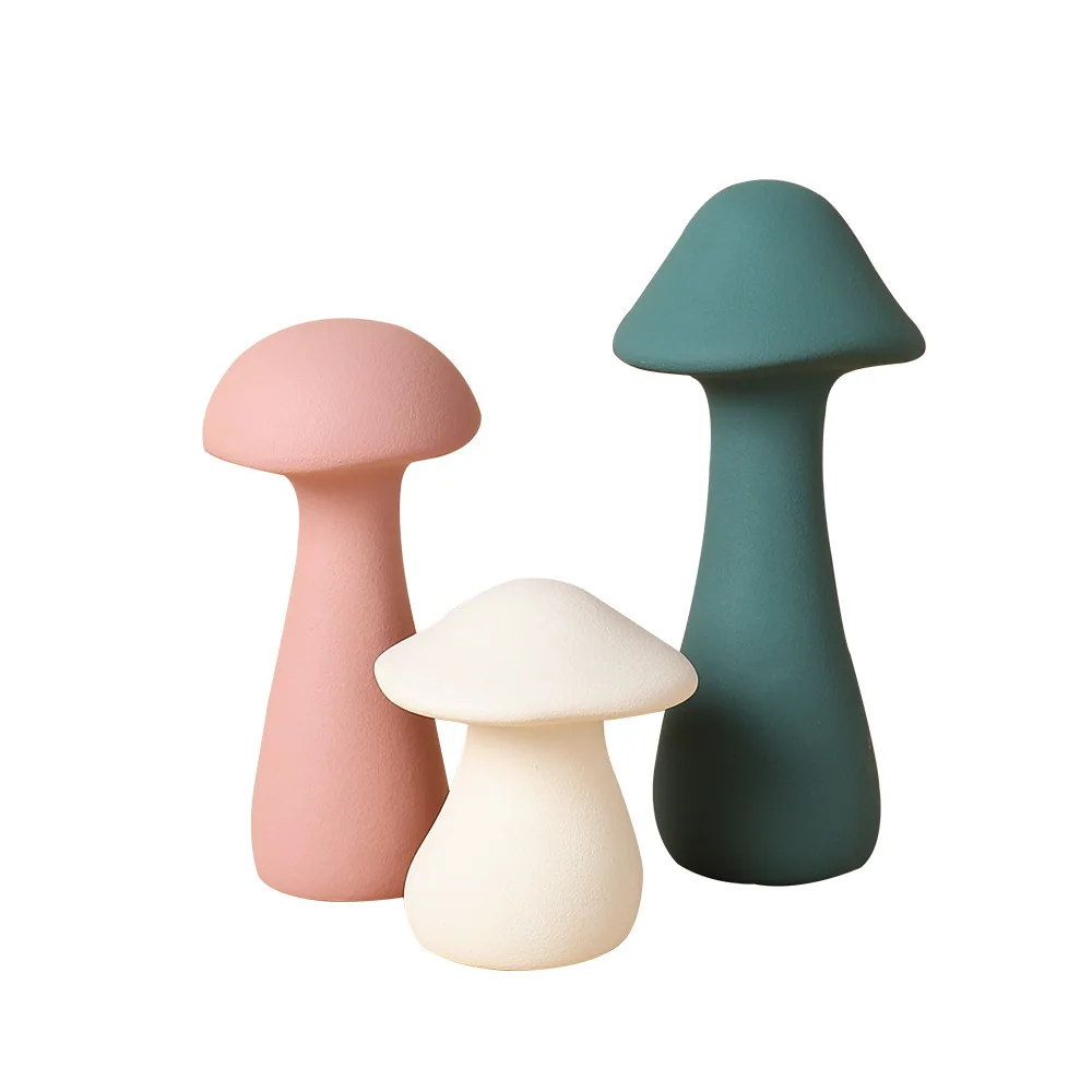 Creative Nordic Modern Home Decor Accessories Mushroom Shape Ceramic Ornaments For Home Decoration