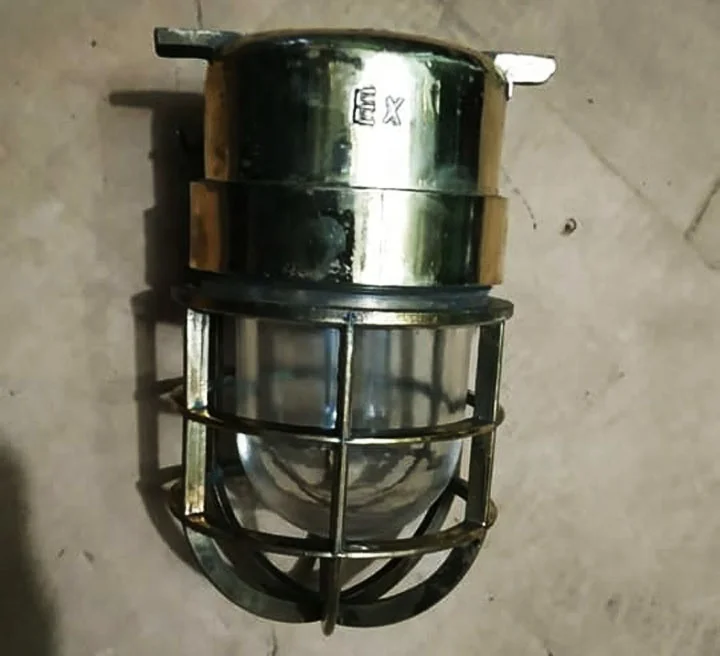 Antique Wiska Brass Ceiling Light Cargo Ships Passage Way Brass Light Bangladesh Ship Yard