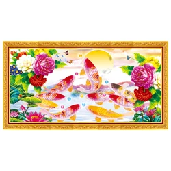 2022 High Quality Needlework printed cross stitch, colorful village scenery diy cross stitch kits