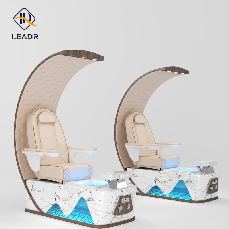 Modern Luxury European Throne Professional High Back Foot Spa Massage Whirlpool Pipeless Jet Pedicure Chairs for Nail Salon