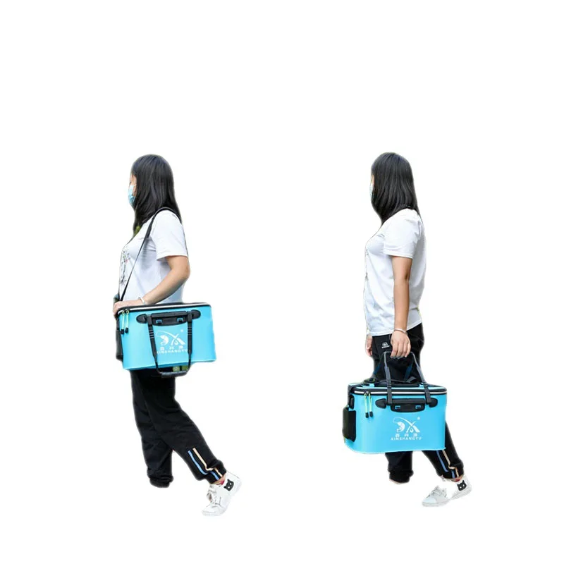 Wholesale Live Fish Protection Container Multi-Functional Bait Bucket Outdoor Camping EVA Fishing Bag Folding Fishing Bucket