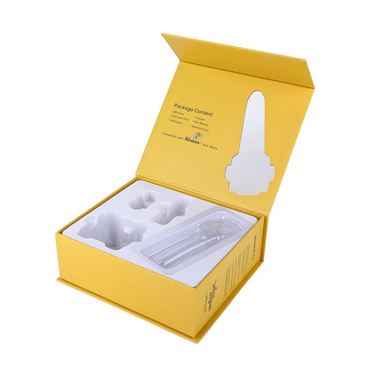 consumer electronics paper packaging box flip cover magnet lid boxes custom popular retail box with plastic tray
