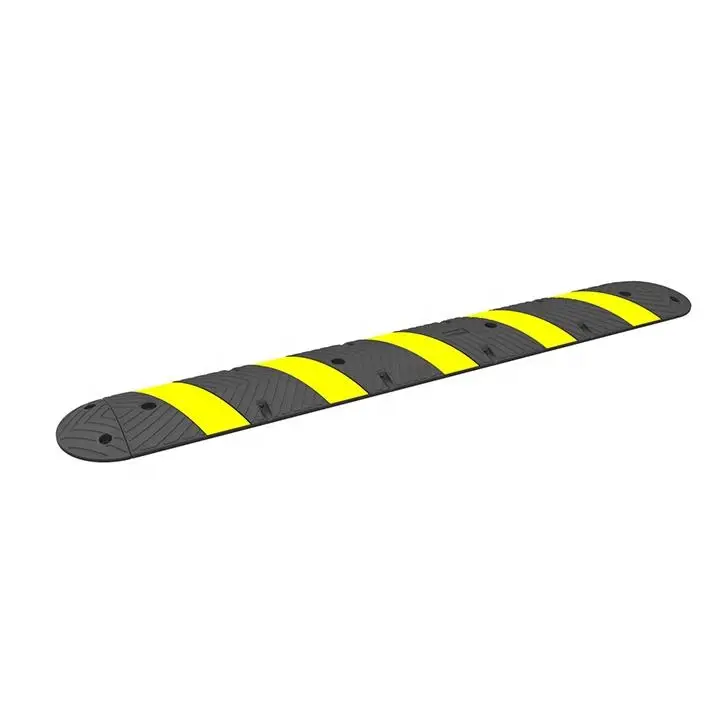 Heavy Duty reflective rubber speed bump 1000*350*50mm Rubber hump wave line rubber road Ramp