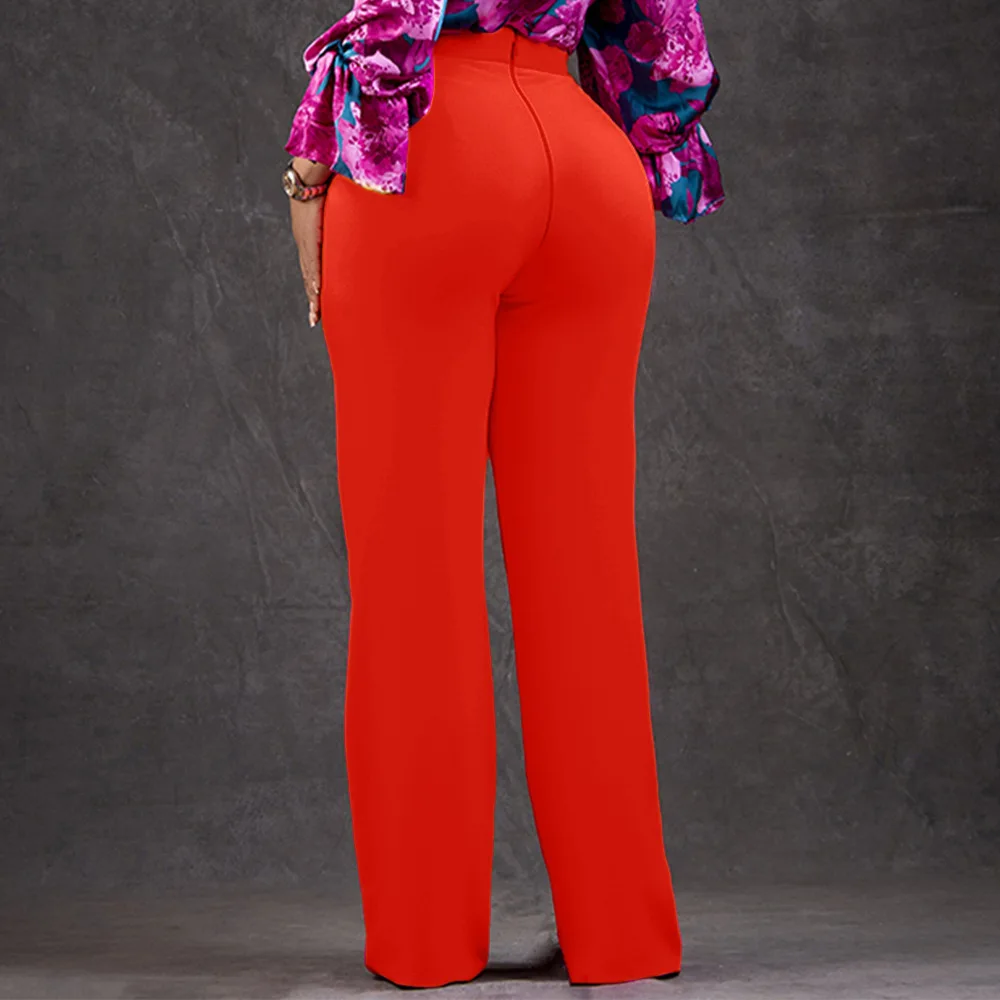 GX359 Wholesale Print High Waist Casual Women Plus Size Wide Leg Pants