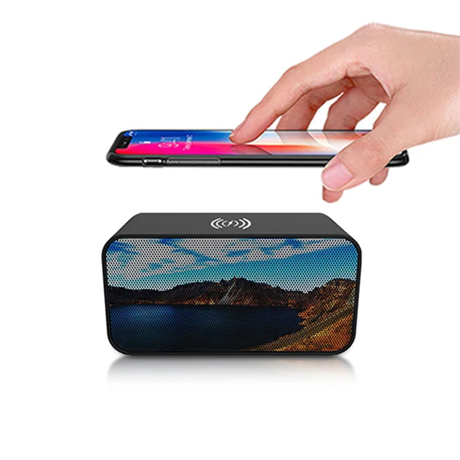 BT Wireless Speaker 5.0 Speakers Subwoofer DSP HD Sound 300mAh TWS Loudspeaker with Smart phone wireless charger