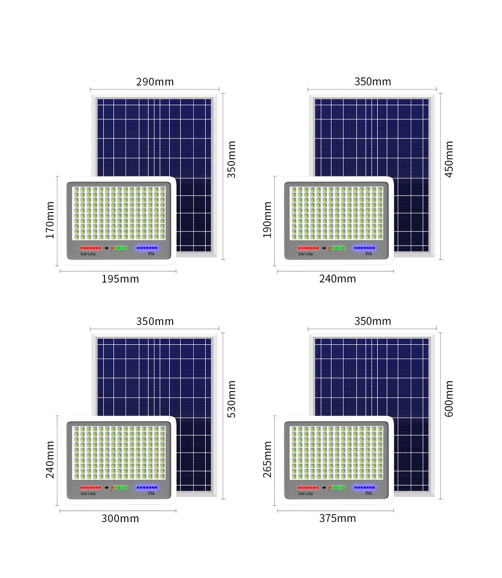 Solar Light Outdoor Lighting Waterproof IP67 Wall lights Lamp 100W LED Solar Spotlight With Solar Panel