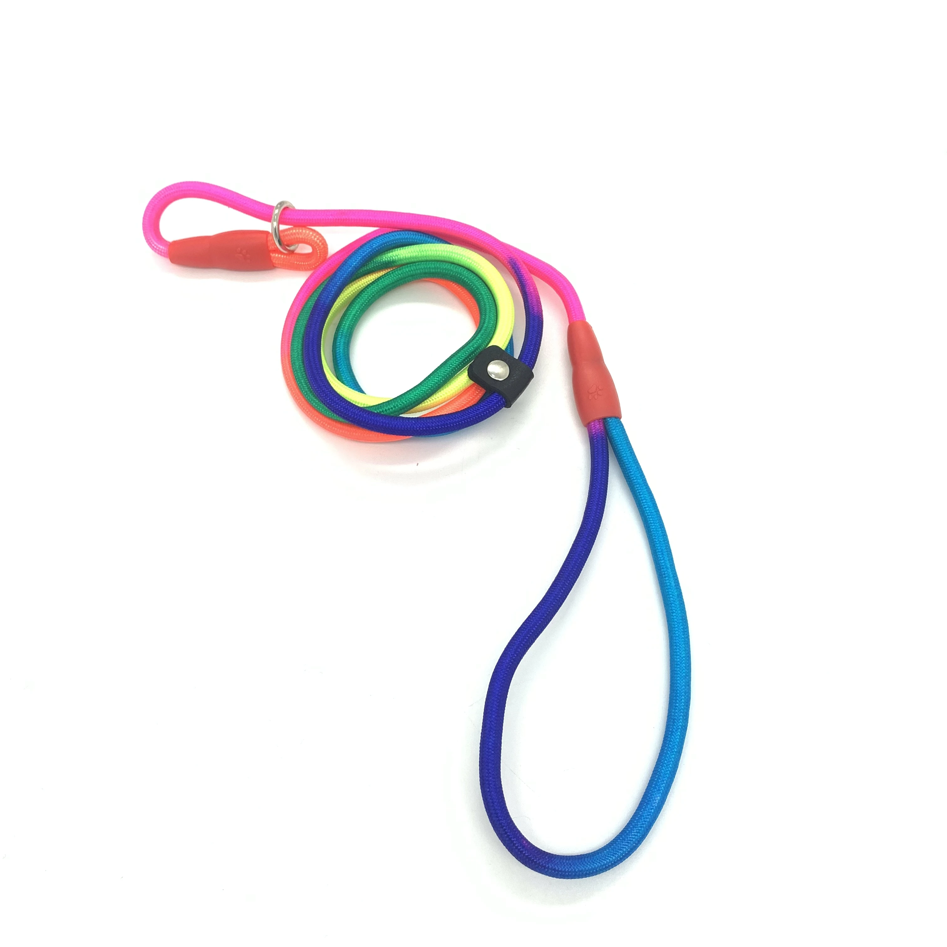 Hanyang OEM Custom rainbow gradient multifunction Nylon small pet dog leash rope for big dog