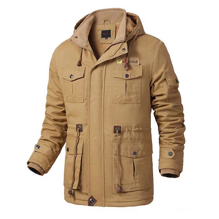 oem custom 100% cotton winter men hooded herren jacket