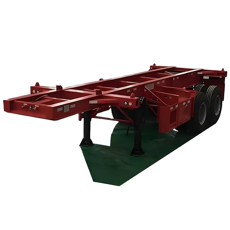Second Hand 3 Axle 40ft Steel Container Shipping Trailer Chassis Used Skeleton Semi-Trailer