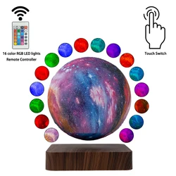 Magnetic Levitation Dropshipping 3D Printing Galaxy Night Light Rechargeable Touch Remote Controller 16colors Galaxy Room Light
