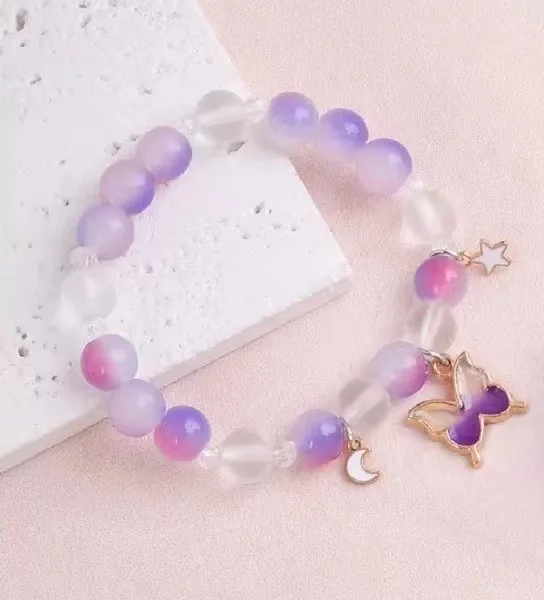 Crystal Bracelet  Colored Beaded Bracelet Student Friendship Fashion Bracelet Wholesale Bead Glass Hot Selling New Cartoon