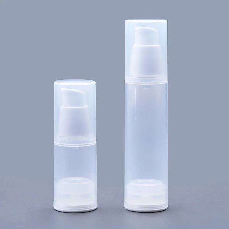 empty 15ml airless twist refillable transparent airless pump skincare bottle