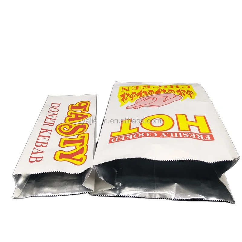 Paper Bag Aluminum Foil Kraft Paper Bread Bags Customized Recycled Kraft Paper Bag for Fast Food Take Away Flexo Printing Accept