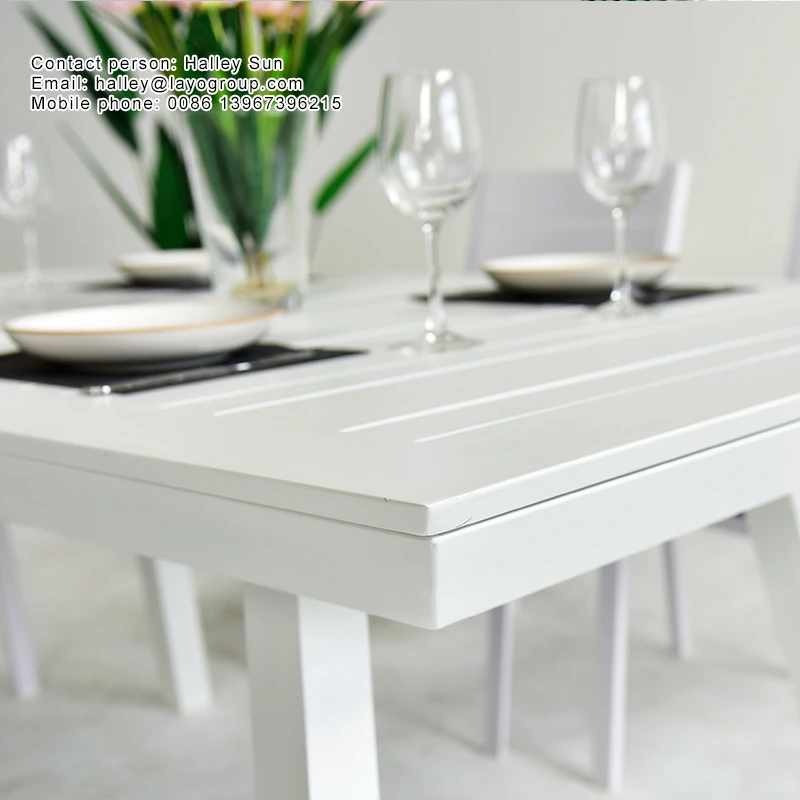 Hot Sale Professional OEM Factory Waterproof UV-Protection Garden Furniture Extendable Dining Table