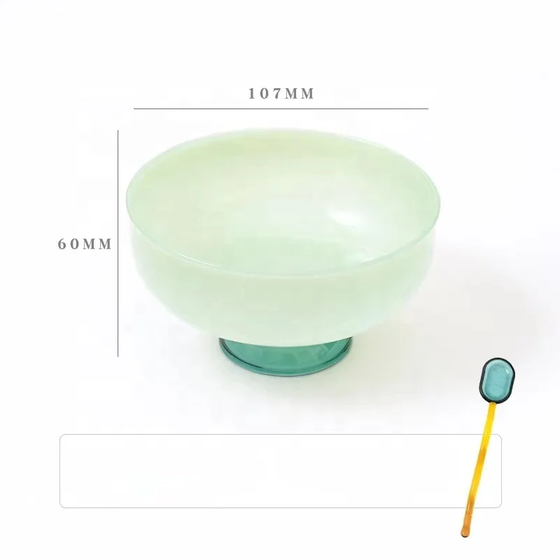 High Quality Glass Bowls Custom Colored Bowl Set for Ice Cream Fruit Sala