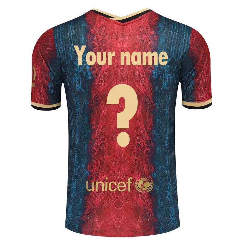 Custom printed sports t-shirt football jersey Barcelona tshirt 100% polyester world cup t shirt wholesale