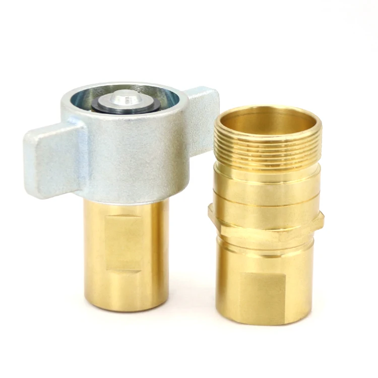 NPT1' Wing-nut Brass Hydraulic Quick Coupler for dump trailer