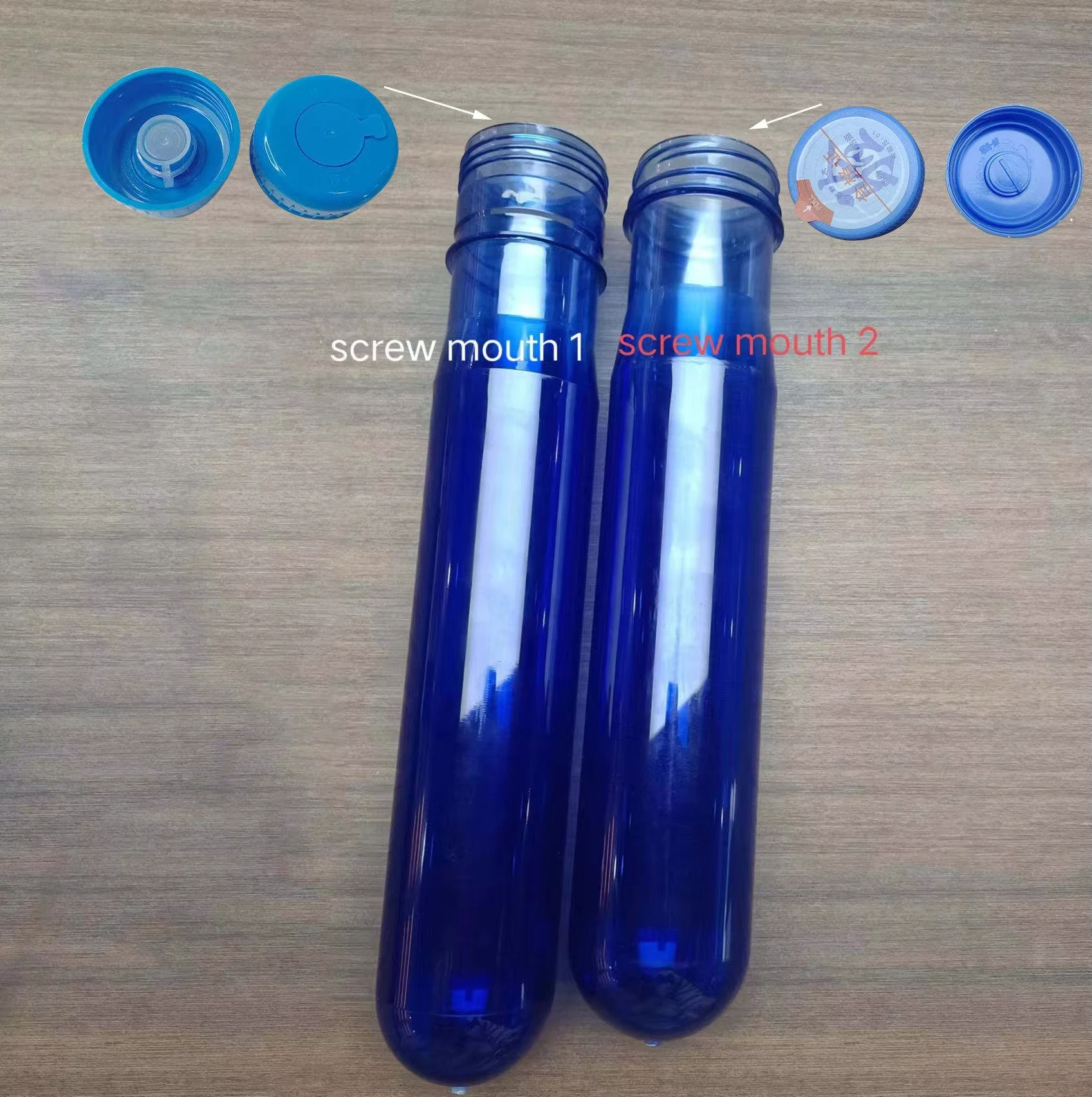 Custom gallon pet preform 5l 20l 730g 750g 55Mm 20 Liter 5 gallon pet preforms for plastic water gallon bottles