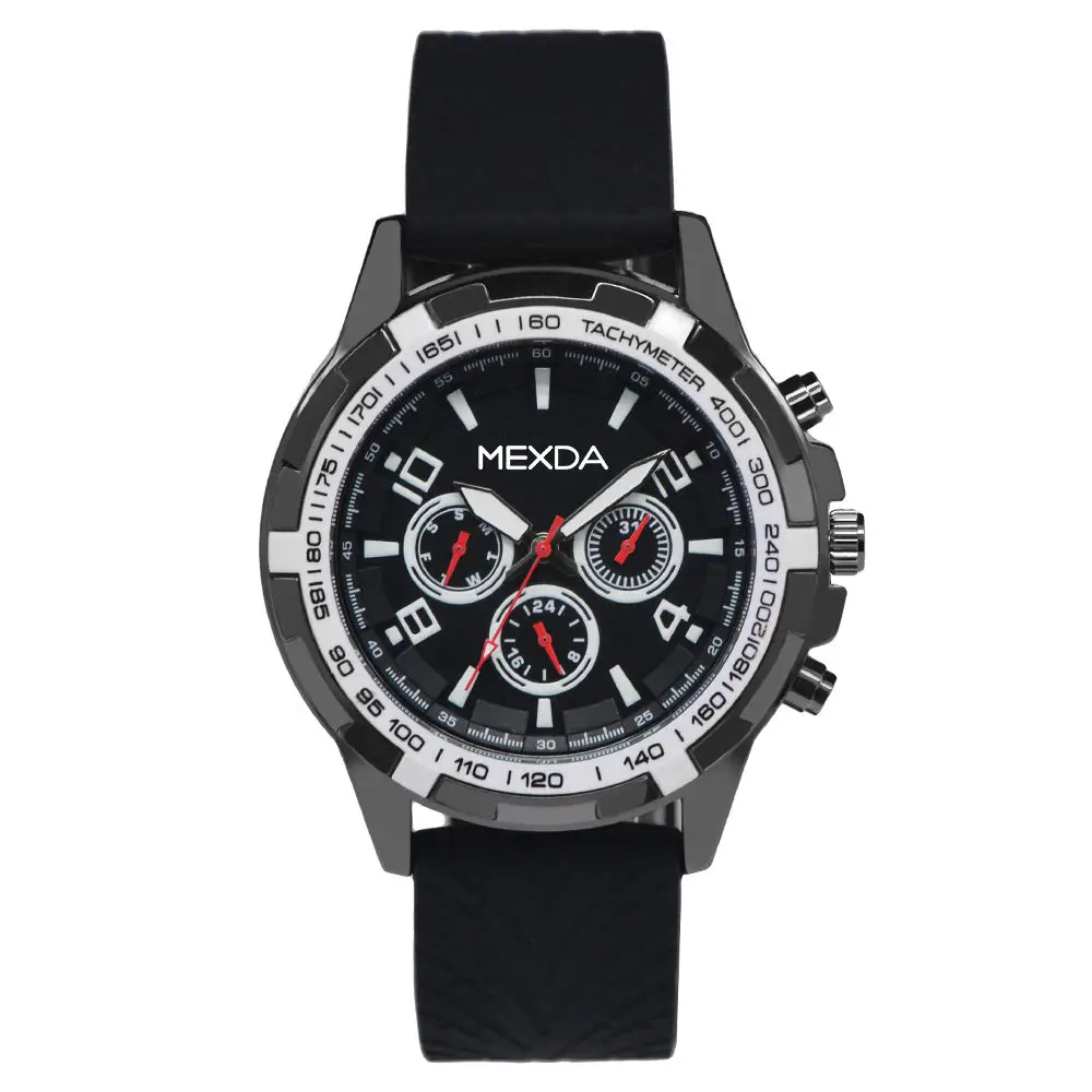 mexda brand Wholesale Custom Luxury Stainless Steel case sport Multi functional Wristwatches for men