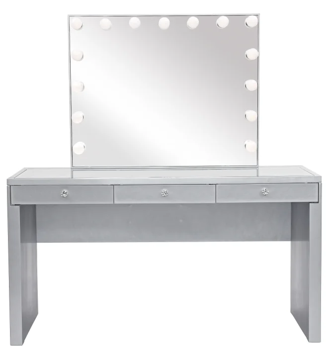 Bedroom household hotel makeup station table high quality custom 3 Drawers vanity table with mirror