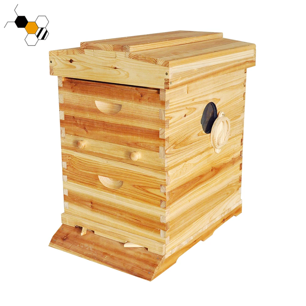 Beehive Automatic Flows Bee Hives Boxes kit Food Grade Beekeeping with 7PCS Honey Flows Frame for Beekeeper
