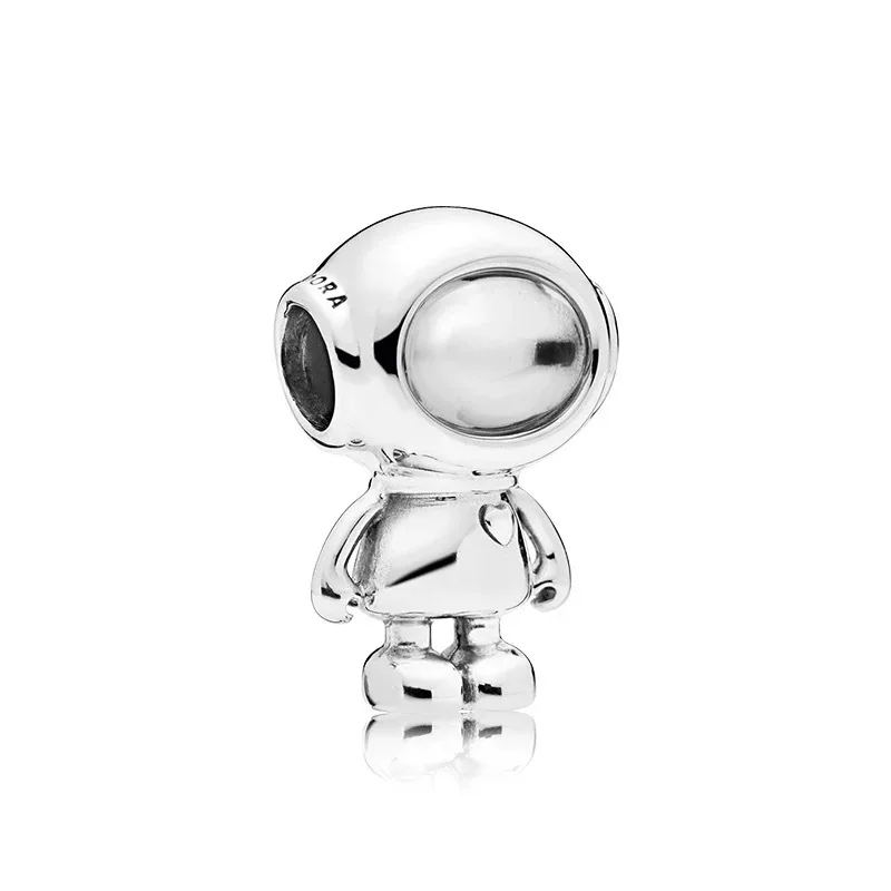 New Original 925 Sterling Silver Cartoon Robots Spaceship Earth Charm Beads Fits Charms Bracelet Diy Jewelry Making