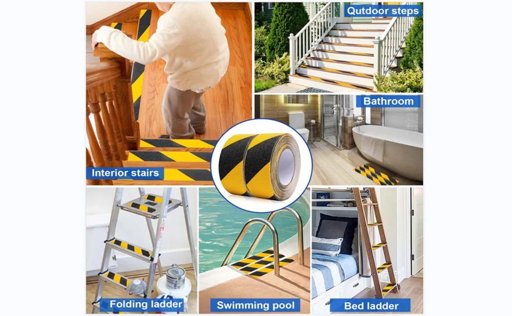 2 Pack Yellow and Black Anti Slip Traction Tape