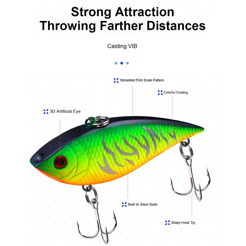 7cm 12g multi color artificial bait plastic lure trout bass spoon fishing lure VIB lure