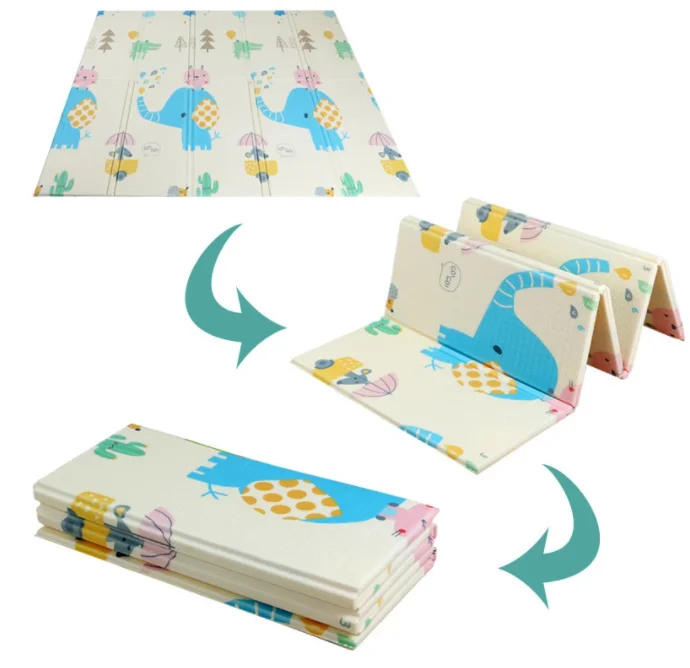 
Eco Friendly Non-Toxic Large Soft Waterproof Folding Baby Crawl Cartoon XPE Play Mat 