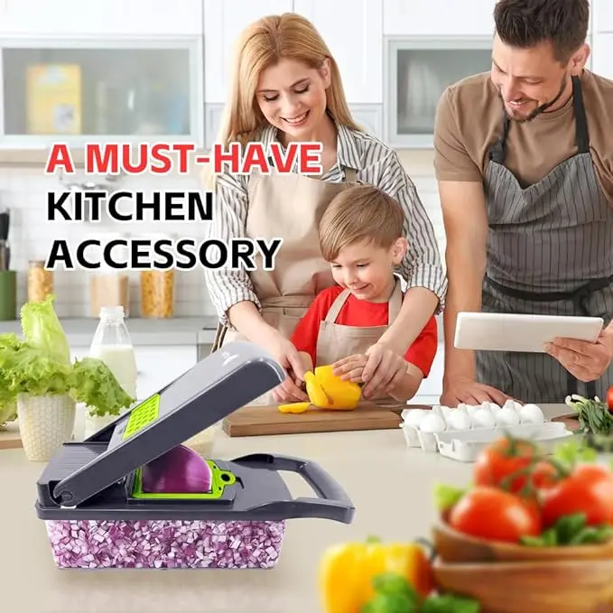 kitchen multi 14 In 1 manual fruit vegetable cutter potatoes peeler onion dicer veggie slicer vegetable chopper