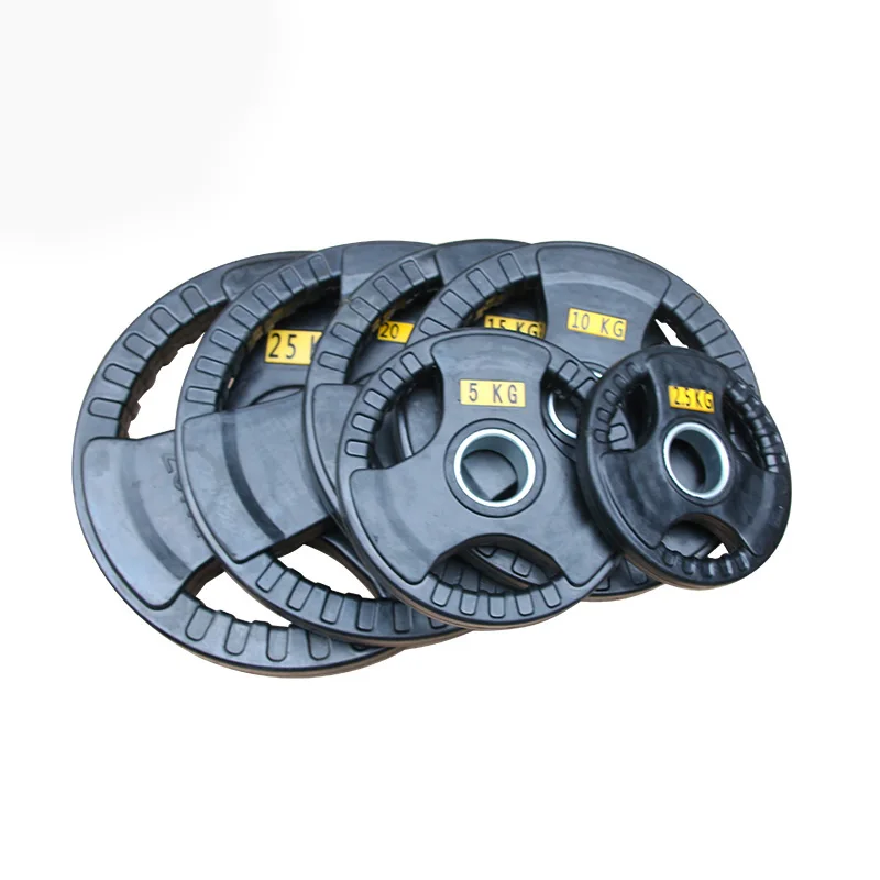2024 Hot Selling 5kg 10kg 15kg 20kg 25kg Gym Equipment Rubber Covered Barbell Plates Fitness Accessory
