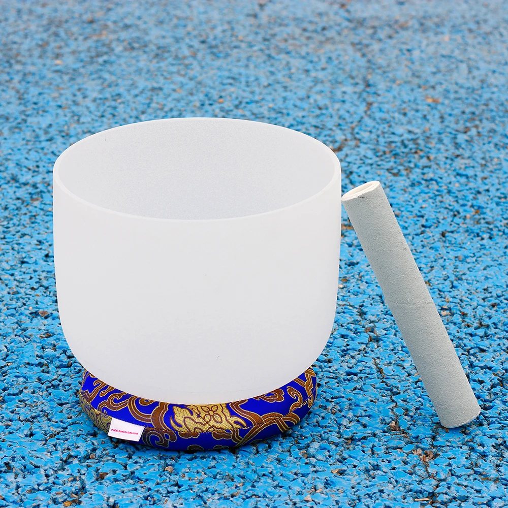 sound healing yoga meditation C D E F G A B C Note  milky white color quartz crystal singing bowl with free o-ring and mallet