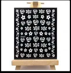 5D Nail Art Stickers Decals Adhesive Stereo White Nail Stickers Full Stickers