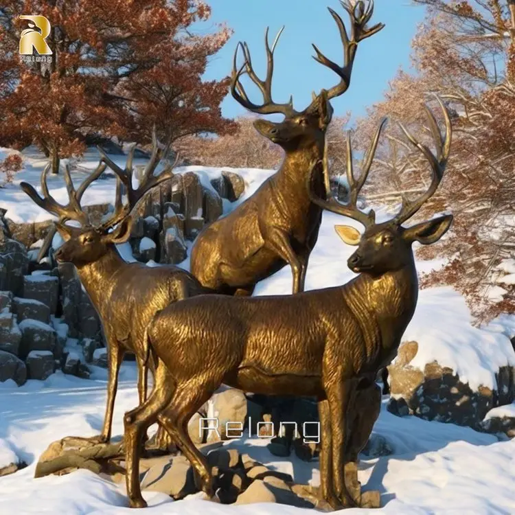Bronze Sculpture Life Size Animal Bronze Elk Statue Sculpture for Sale 