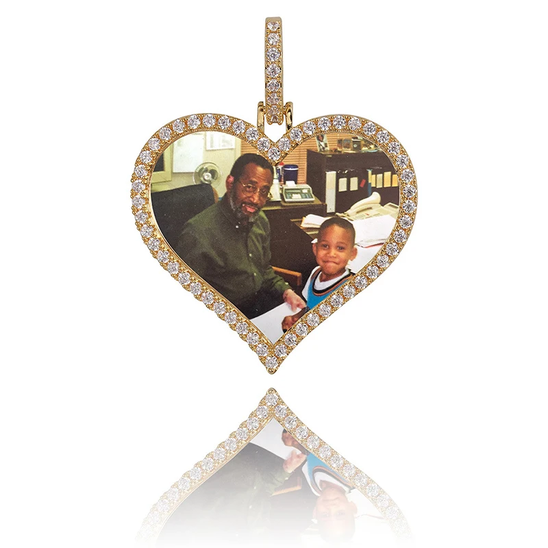
Custom Photo pendant Memory Medallions picture Necklace Tennis Chain Hip Hop Jewelry Personalized Cubic Zircon Chains 