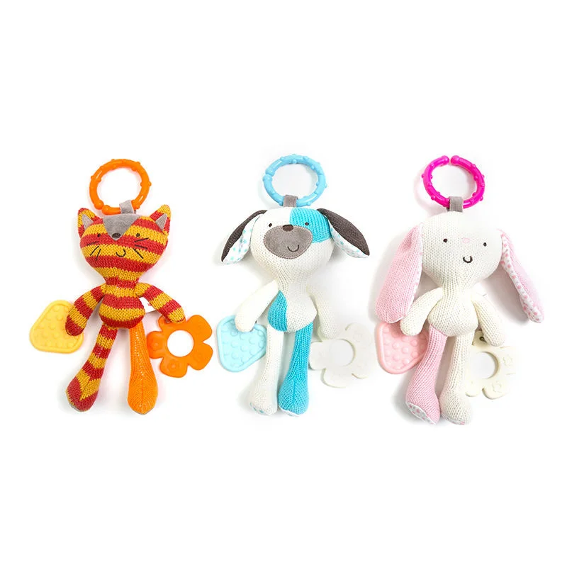 Premium Gift Toy Set  Bpa Free Silicone Baby Teethers Crochet Bunny Funny Custom Baby Toys Teether