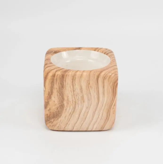 
Optional pattern printing christmas decor square marble porcelain tealight candle holder 