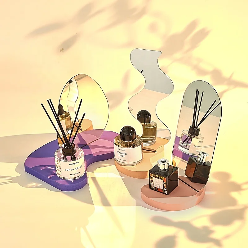 Special shaped geometry mirror shooting props decorative ornaments for beauty cosmetic products