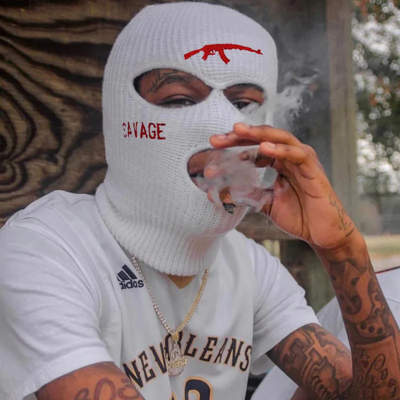 Custom Design Embroidery Logo Balaclava Motorcycle 3 Hole Full Face Knit Ski Mak Beanie