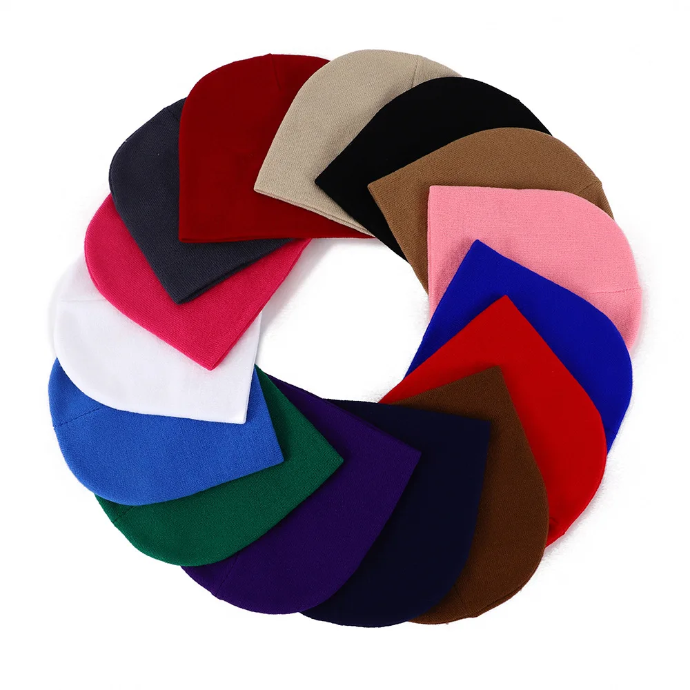 HZM-24153 Promotion Winter Colorful Custom Logo Knit Hats Caps Beanie