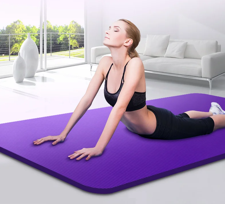 
Eco-friendly nbr yoga mat 10mm 15mm hot selling comfort mat supports customization 