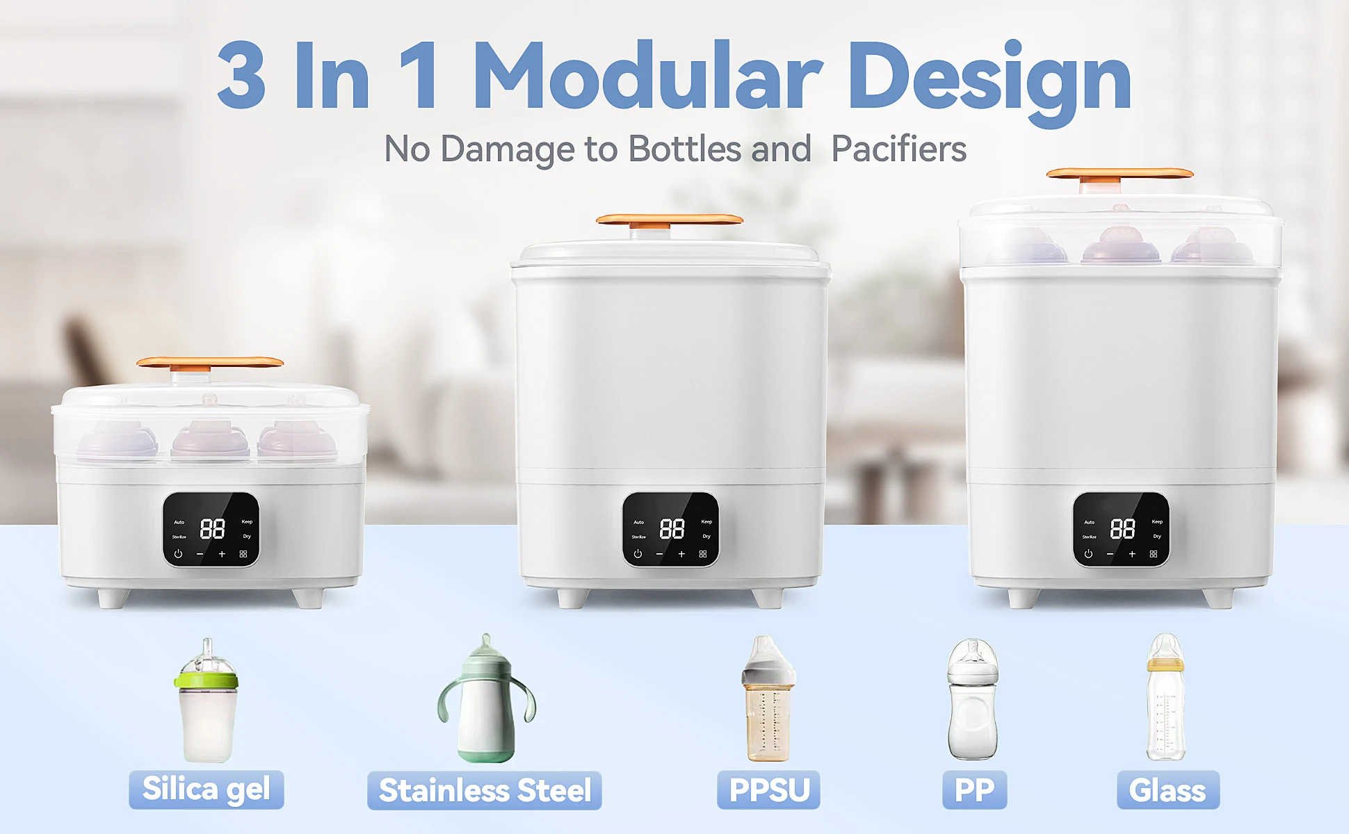 Professional Manufacturer Design Baby Feeding Bottle Steam Sterilizer Portable Sterilizer For Baby Bottle