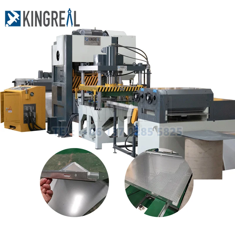 Semi Automatic Steel Drop Ceiling Tiles Production Line 600*600MM Metal Ceiling Tile Perforated Production Line For Sale